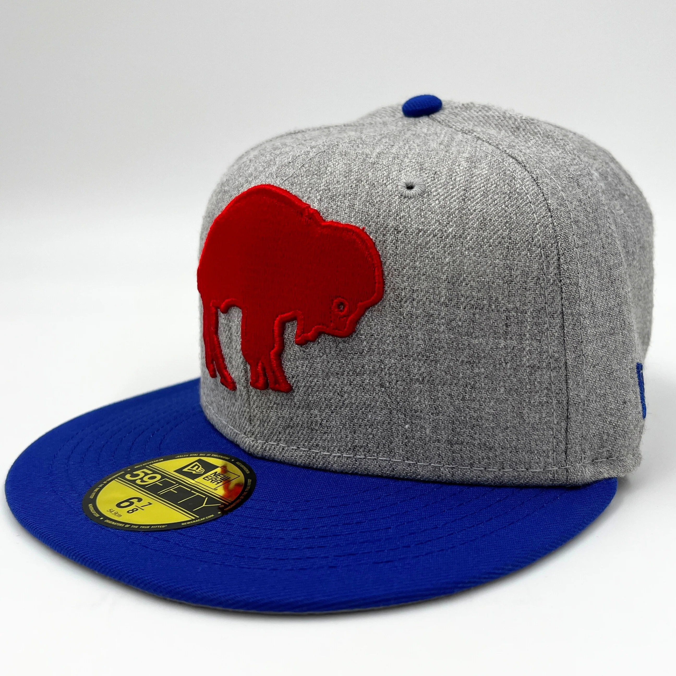 New Era Buffalo Bills Retro Heather Gray 59Fifty Fitted Hat - Image 3