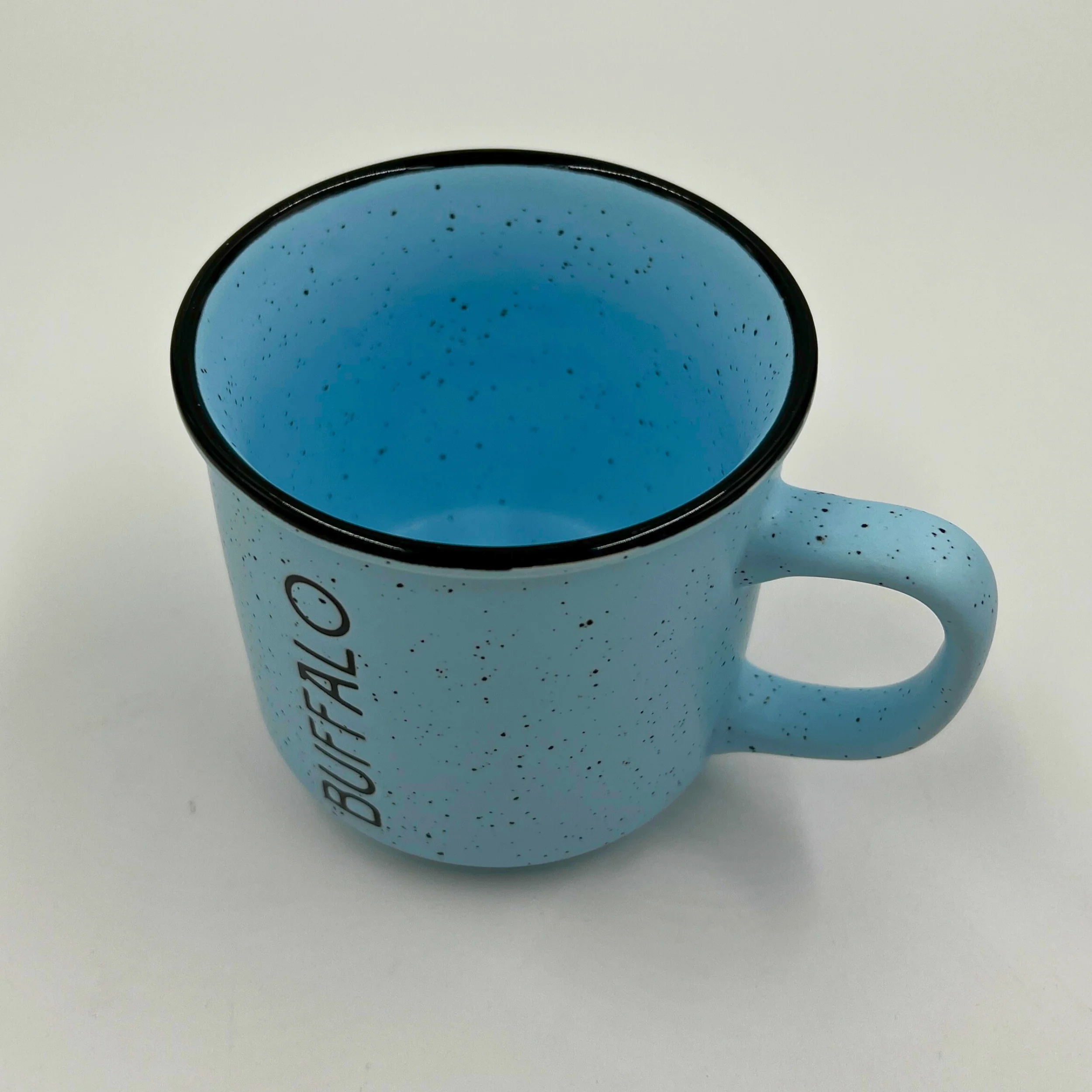 Pastel Blue Sparkled With Buffalo Wordmark Camper Mug - Image 3