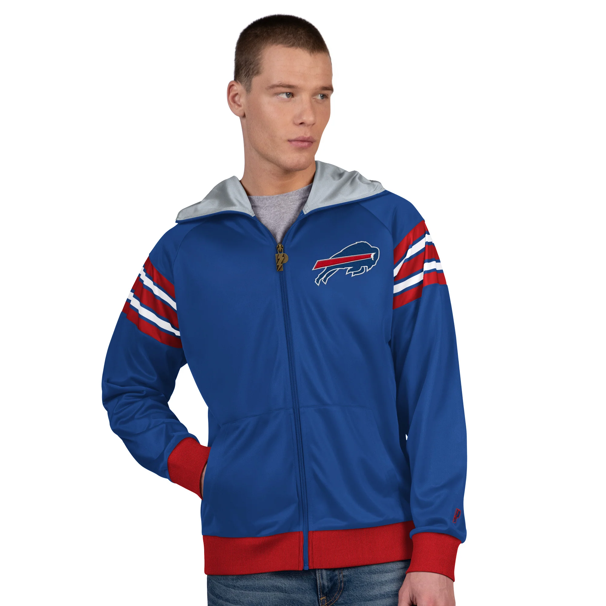 Pro Player Buffalo Bills Helmet Hood Full Zip Jacket - Image 2