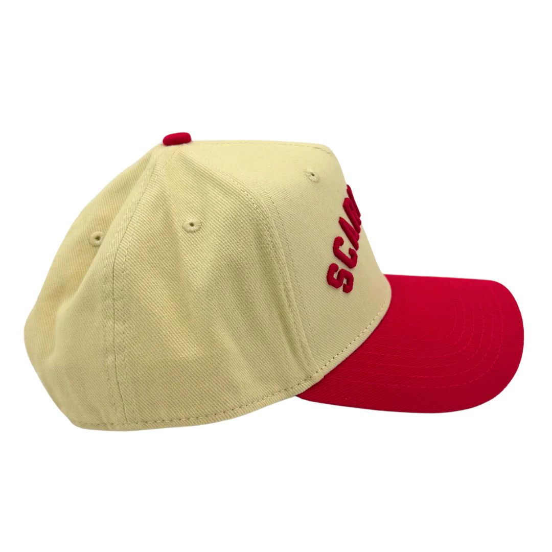 Scary Good Cream & Red A-Frame Trucker Hat - Image 6