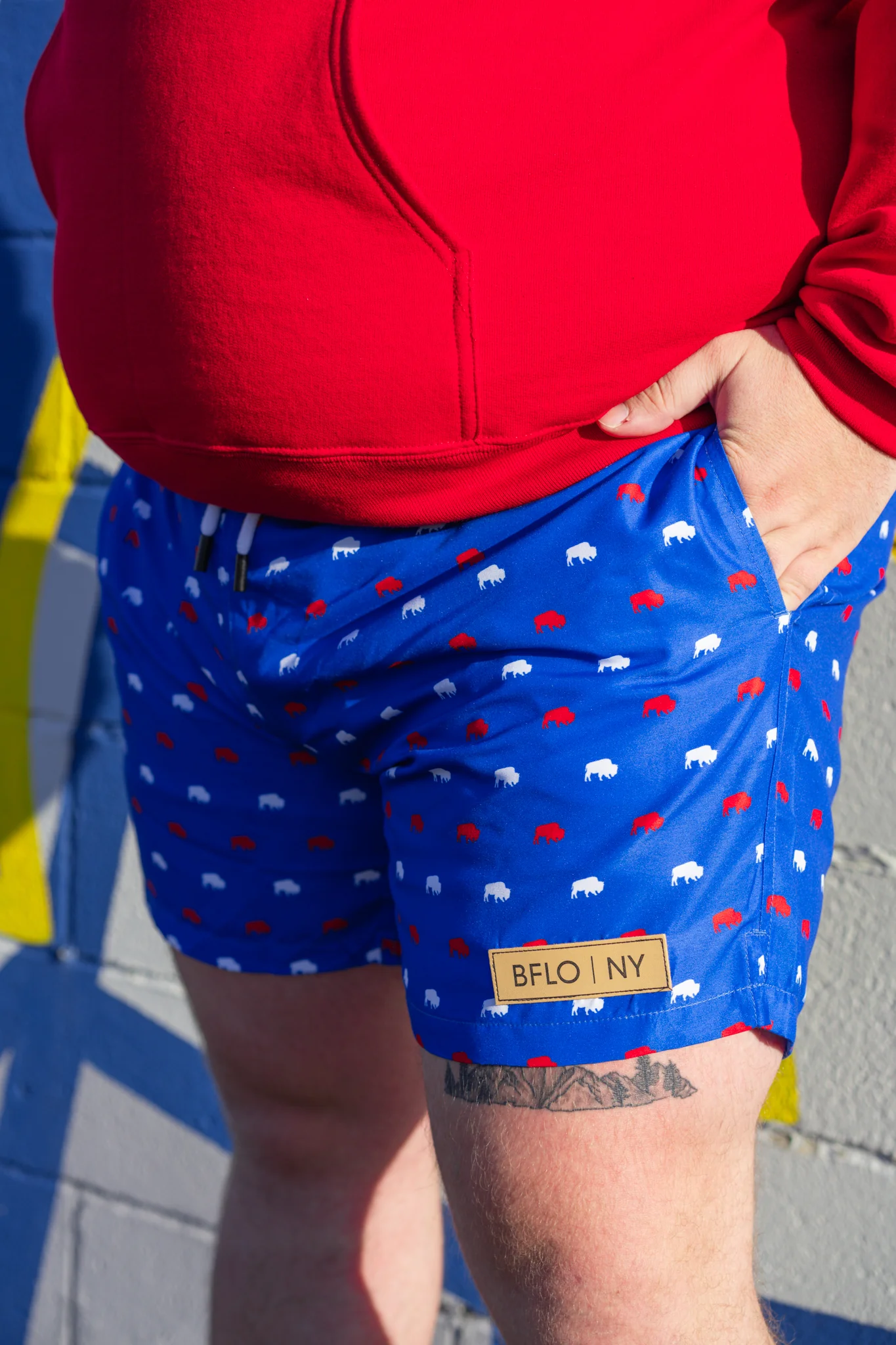 Royal Blue BFLO Men's Swim Trunks - Image 6