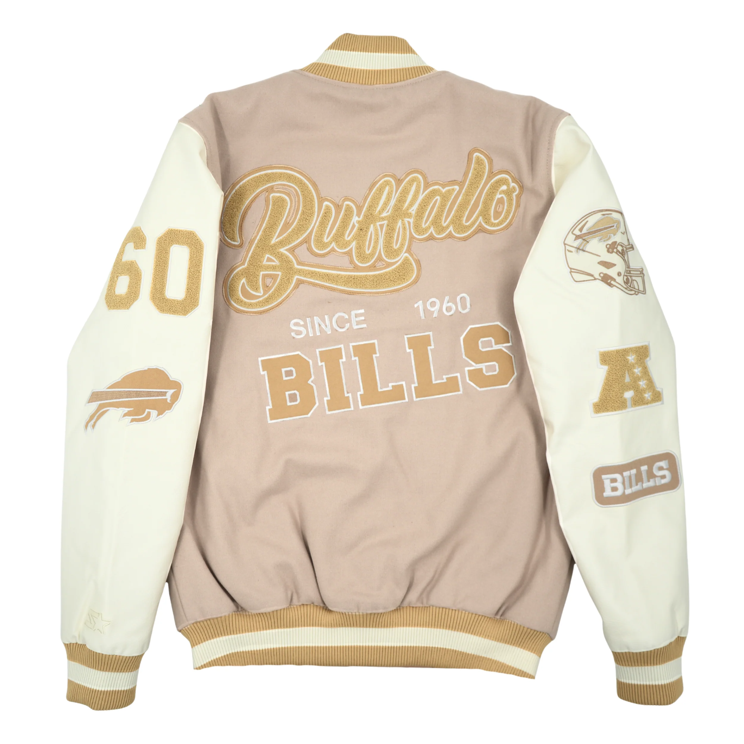 Starter Buffalo Bills Brown & White Colorblocking Varsity Jacket - Image 3