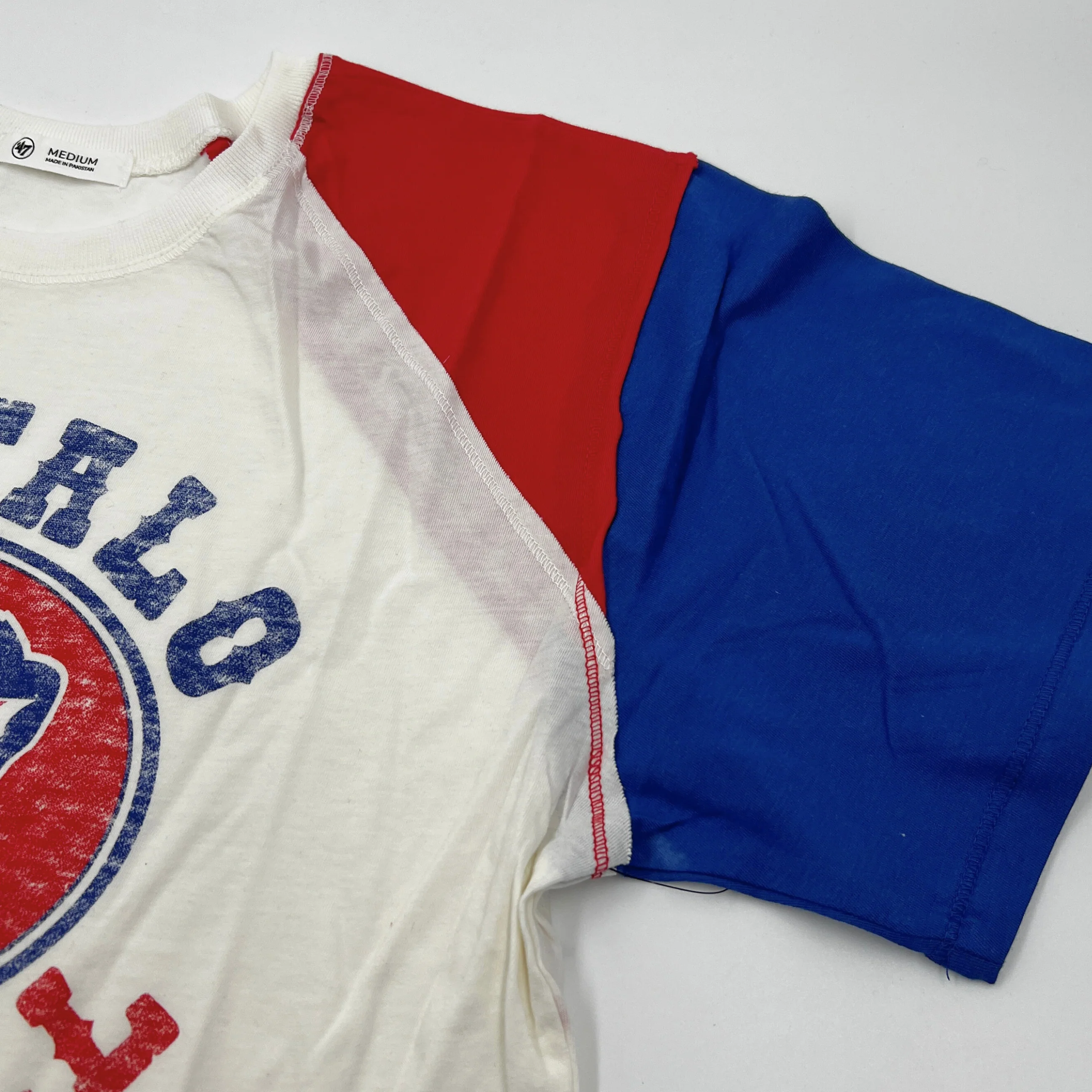 Women's '47 Brand Buffalo Bills Sandstone Gia Cropped T-Shirt - Image 3