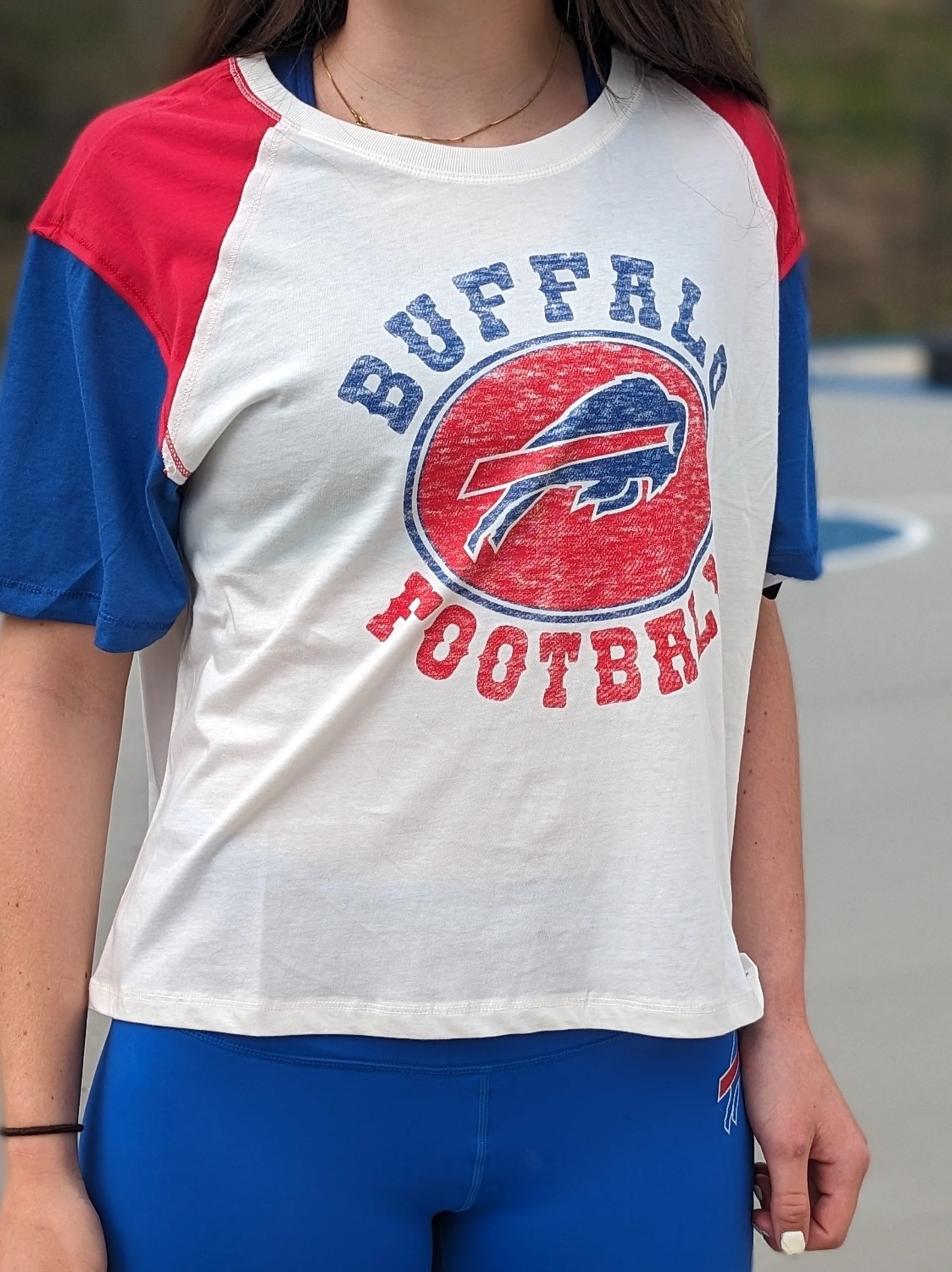 Women's '47 Brand Buffalo Bills Sandstone Gia Cropped T-Shirt - Image 7