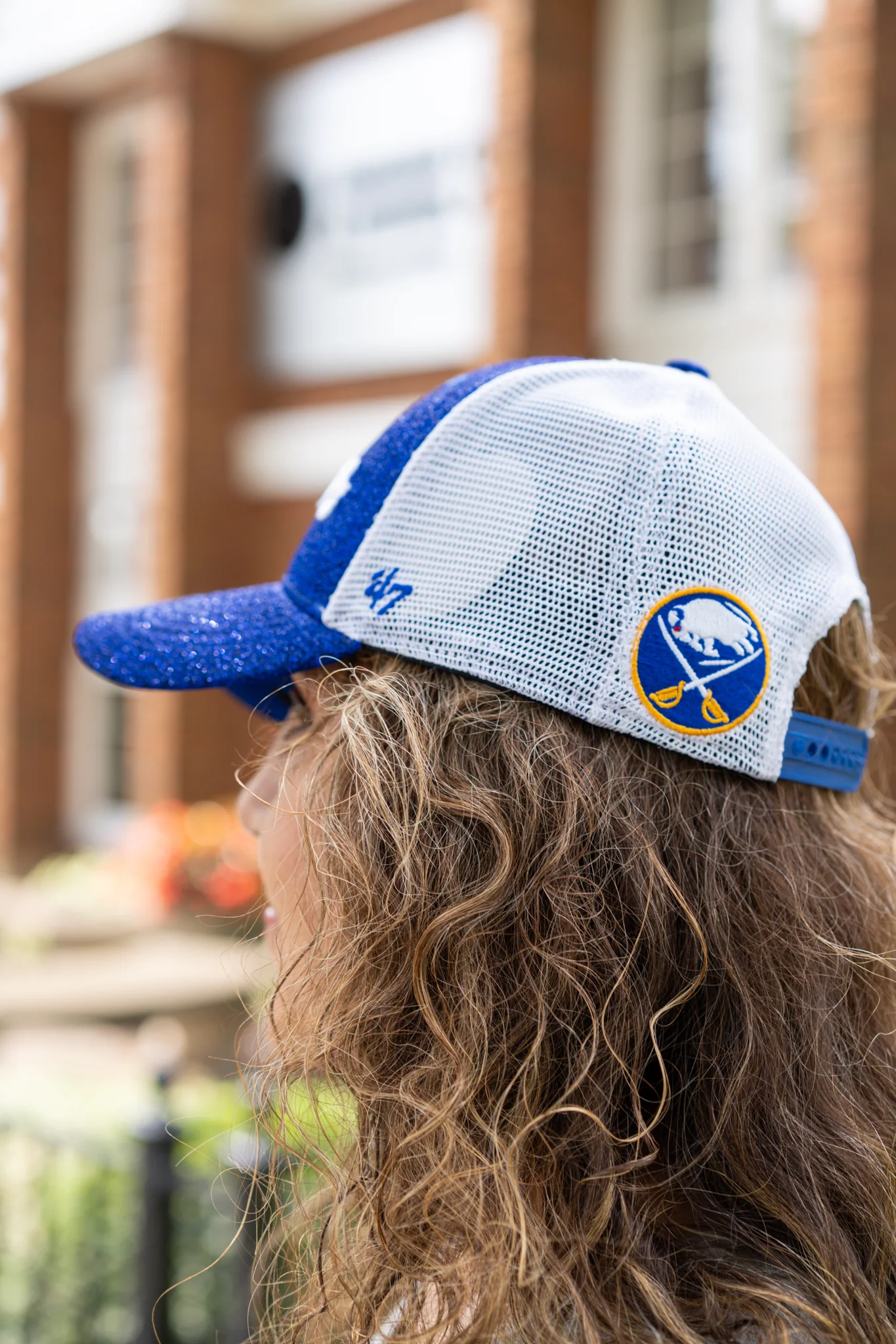 Women's '47 Brand Buffalo Sabres Royal Blue Glitter Adjustable Hat - Image 5