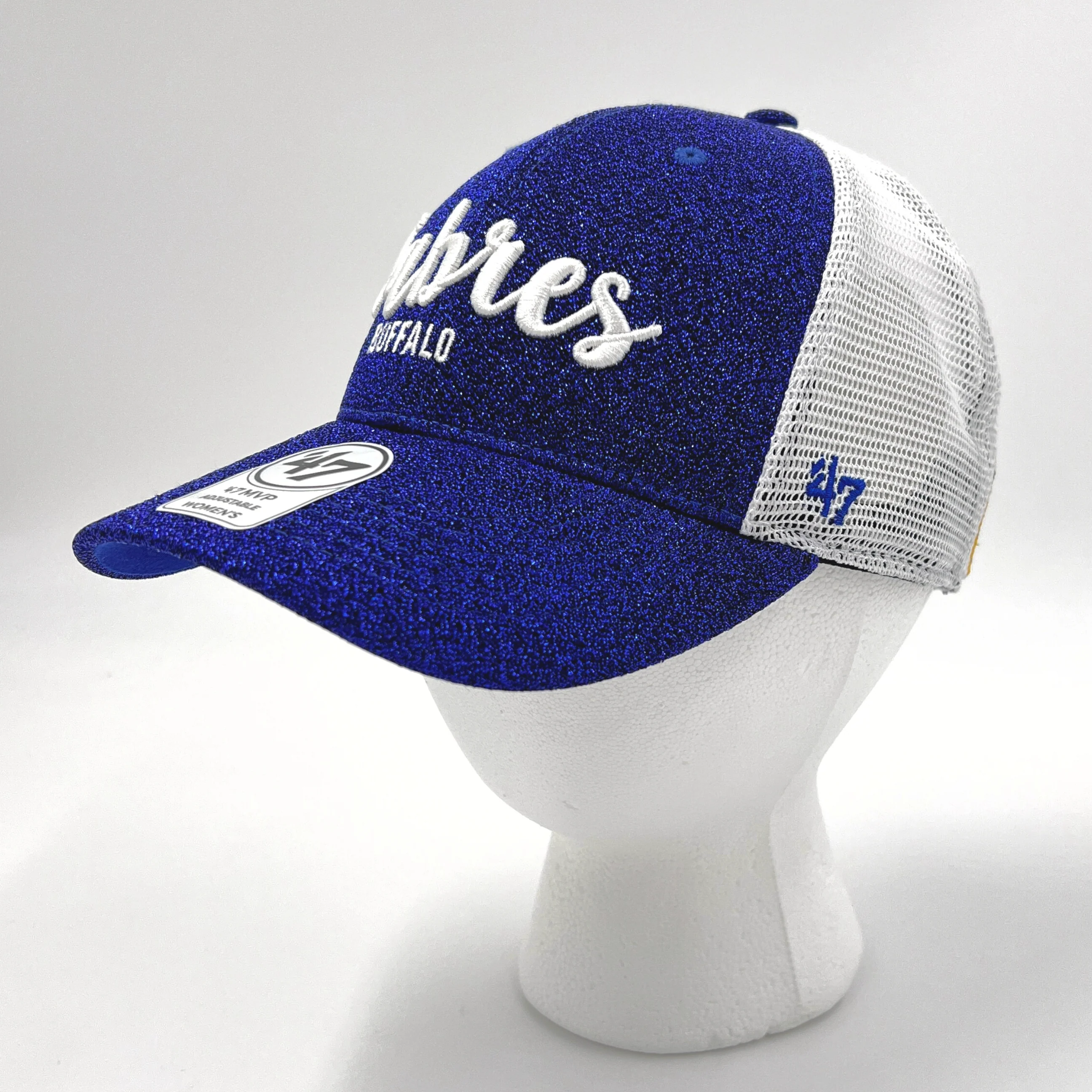 Women's '47 Brand Buffalo Sabres Royal Blue Glitter Adjustable Hat - Image 6