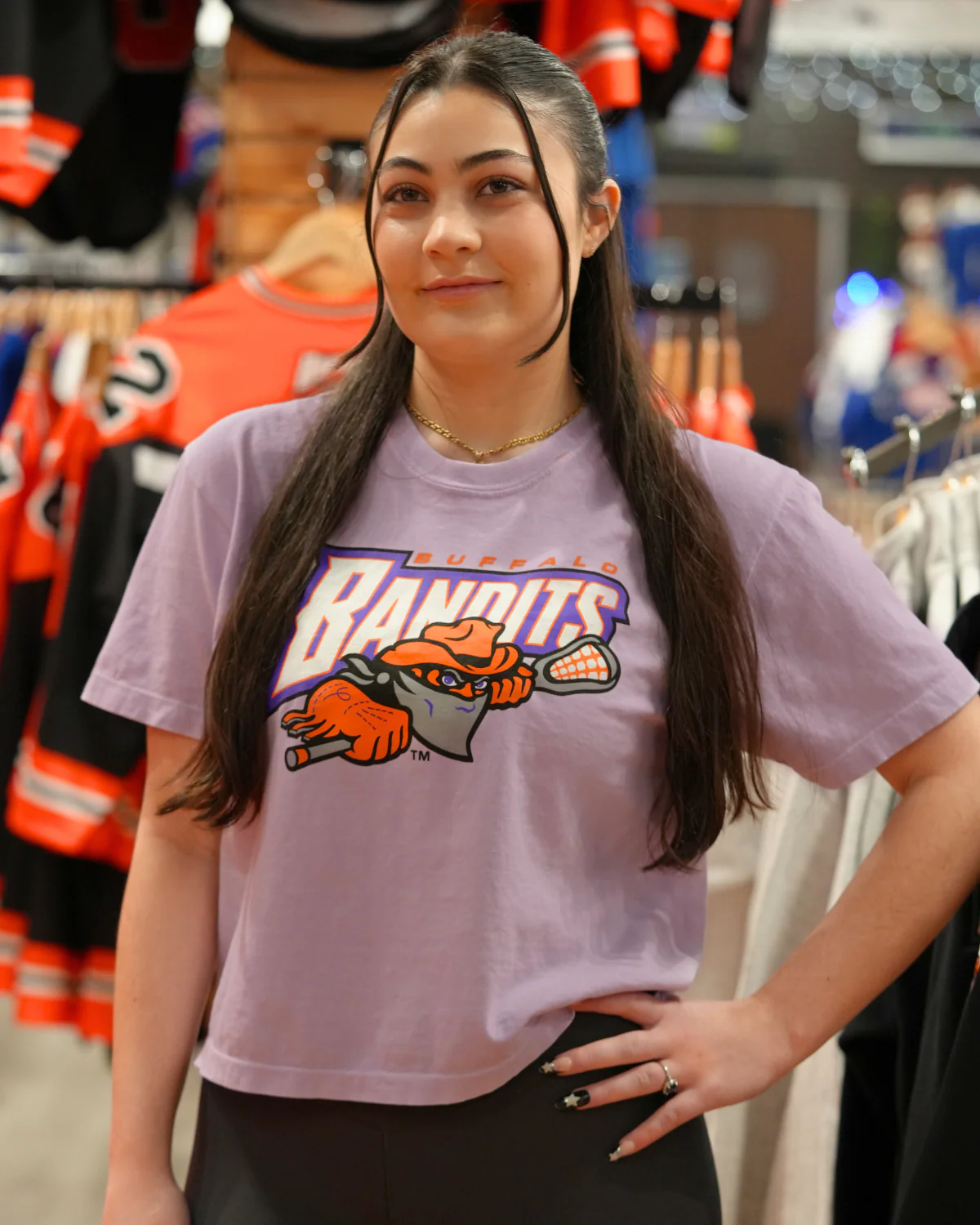 Women's Buffalo Bandits Boxy Orchid T-Shirt - Image 3