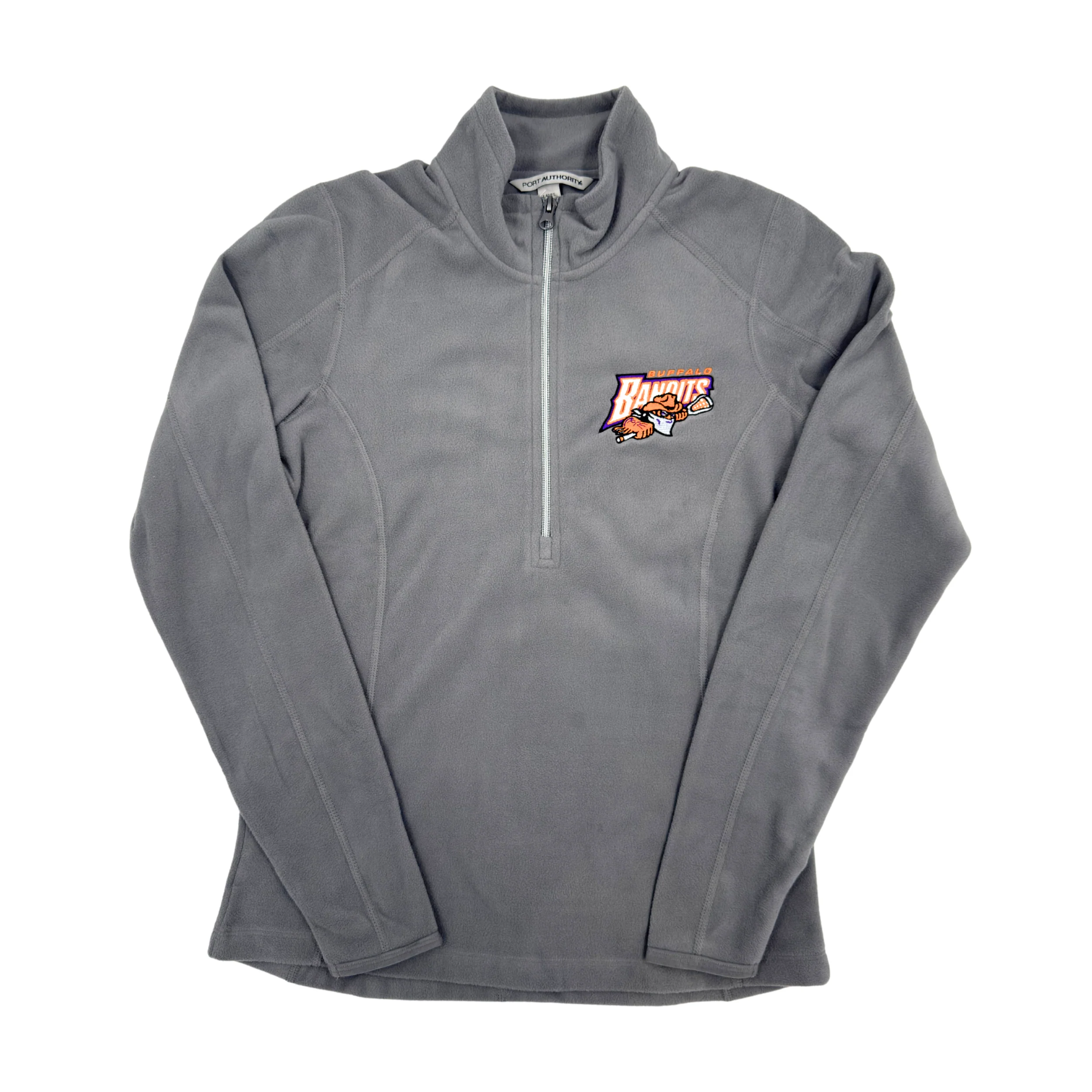 Women's Buffalo Bandits Microfleece Pearl Gray Half Zip Pullover