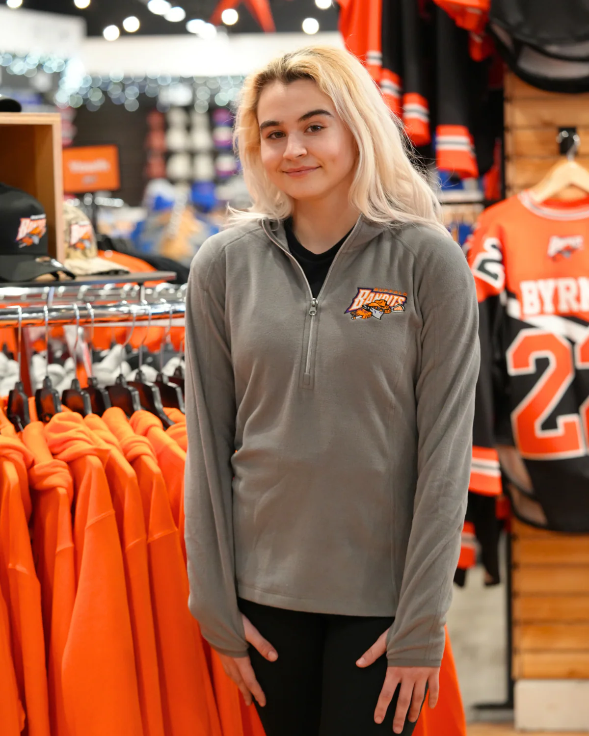 Women's Buffalo Bandits Microfleece Pearl Gray Half Zip Pullover - Image 6