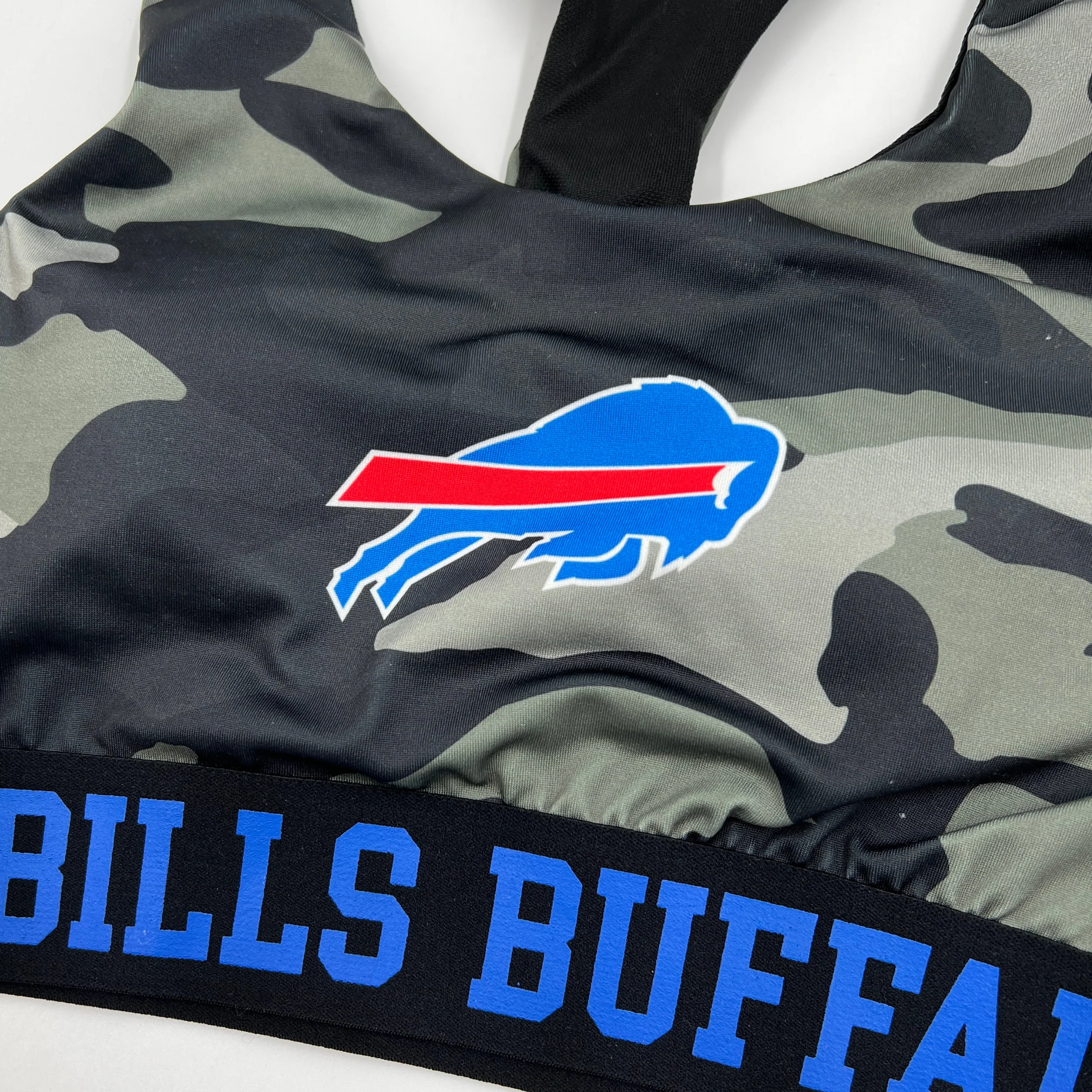 FINAL SALE Women's Buffalo Bills Black Camo Sports Bra - Image 4