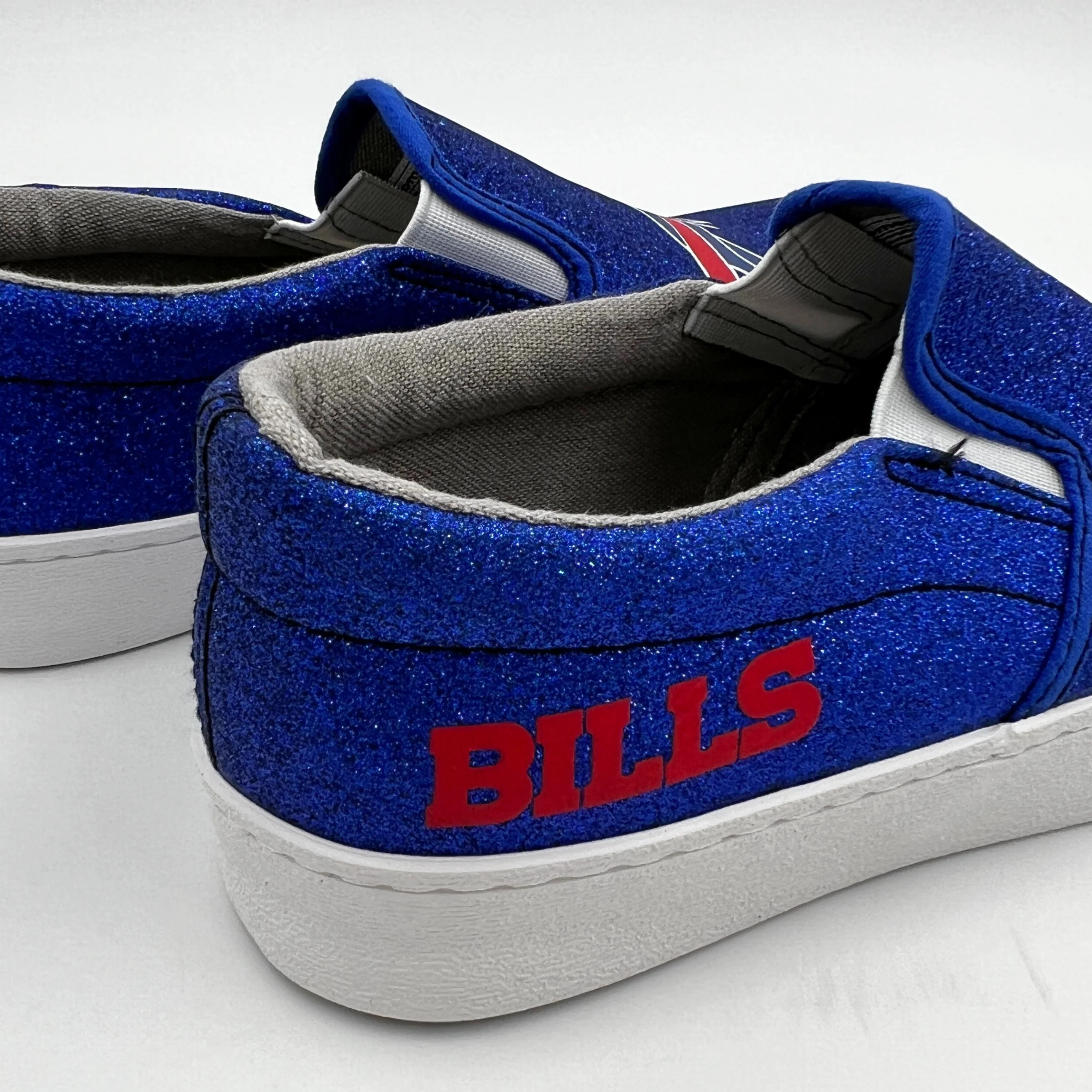 Women's Buffalo Bills Glitter Slip On Canvas Shoes - Image 6