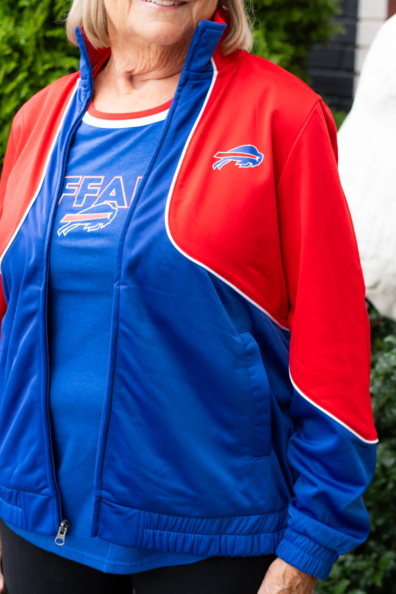 Women's Buffalo Bills Good Pass Full Zip Track Jacket - Image 3
