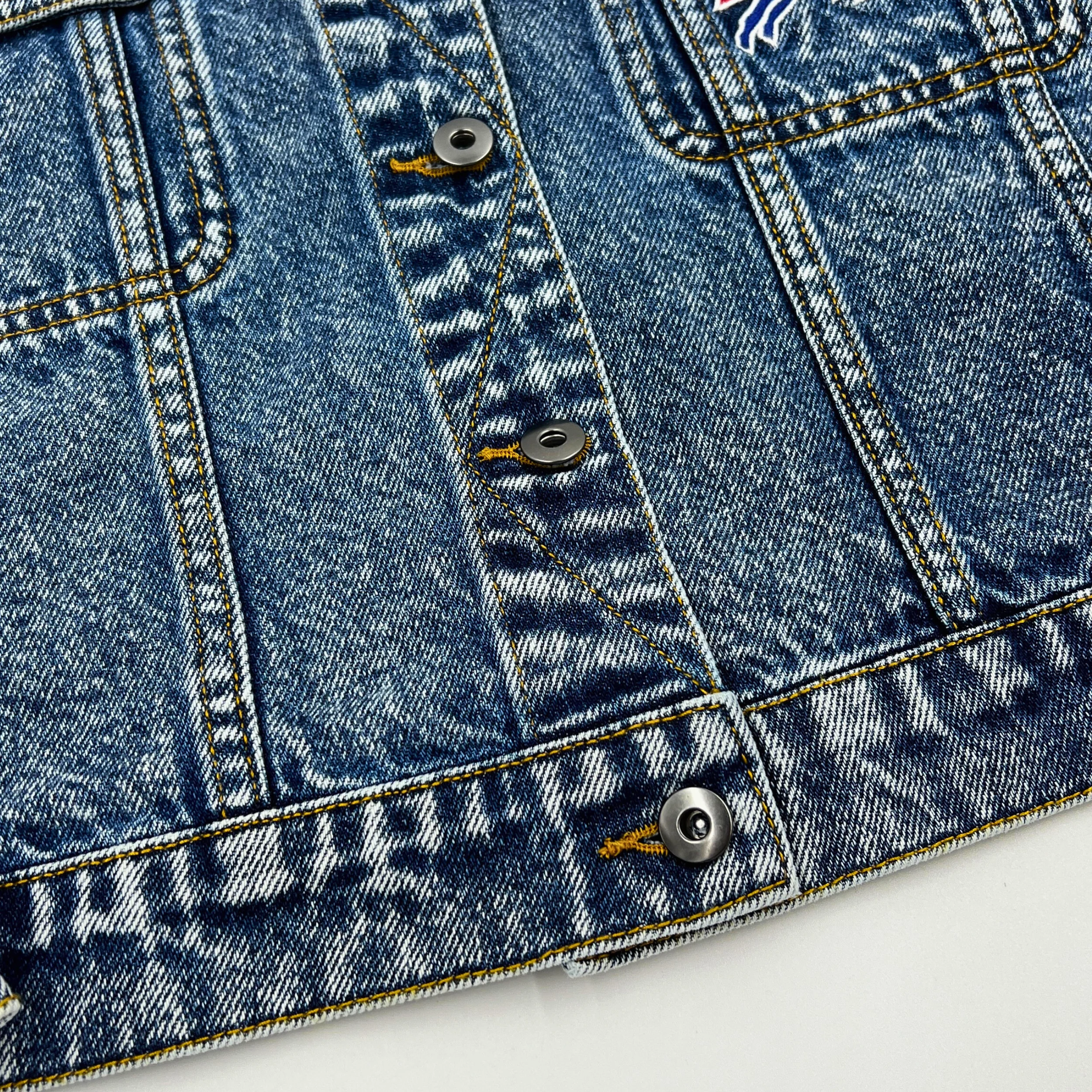 Women's Buffalo Bills Oversized Cropped Denim Jacket - Image 7
