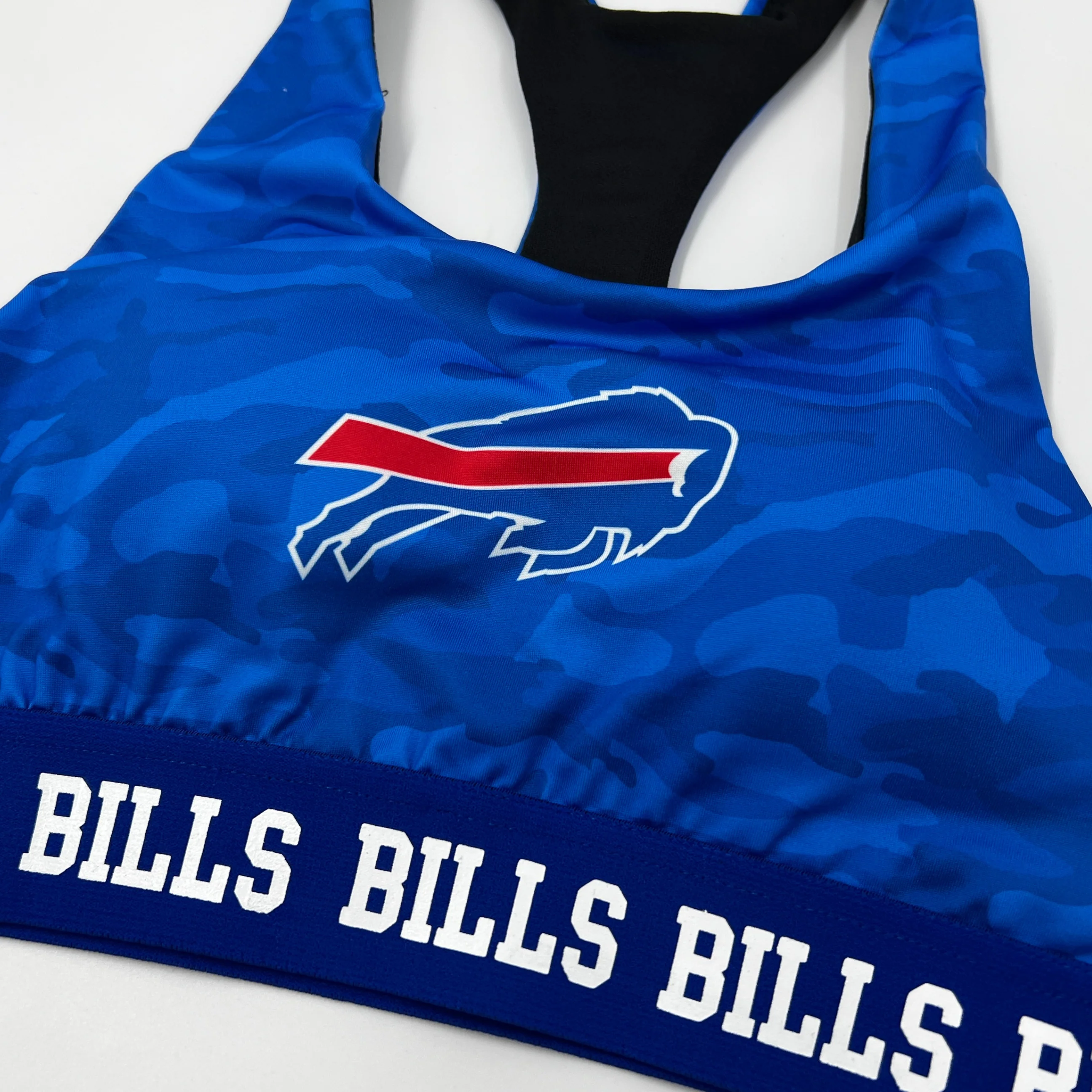 Final Sale - Women's Buffalo Bills Royal Blue Camo Sports Bra - Image 4