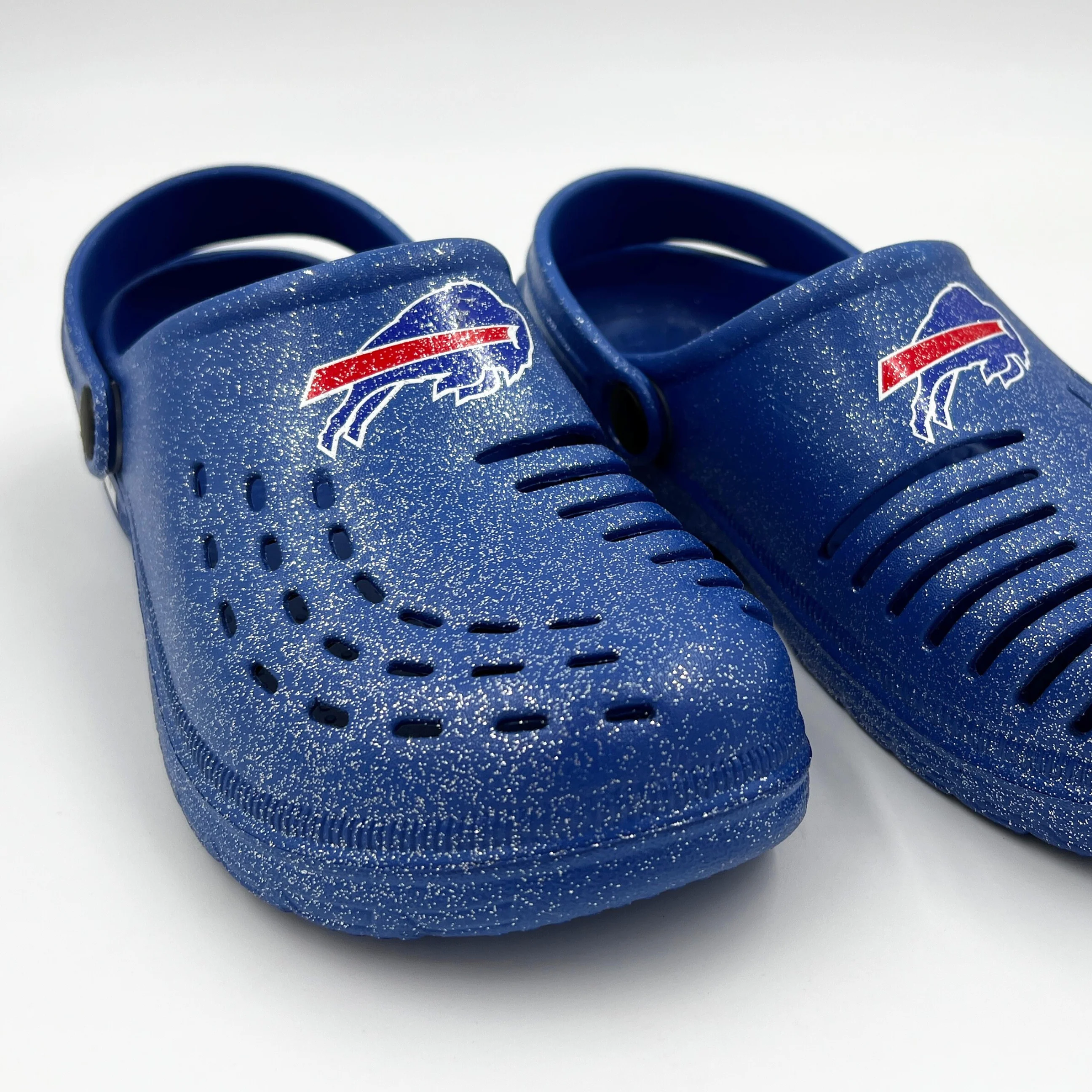 Women's Buffalo Bills Royal Blue With Glitter Clogs - Image 3