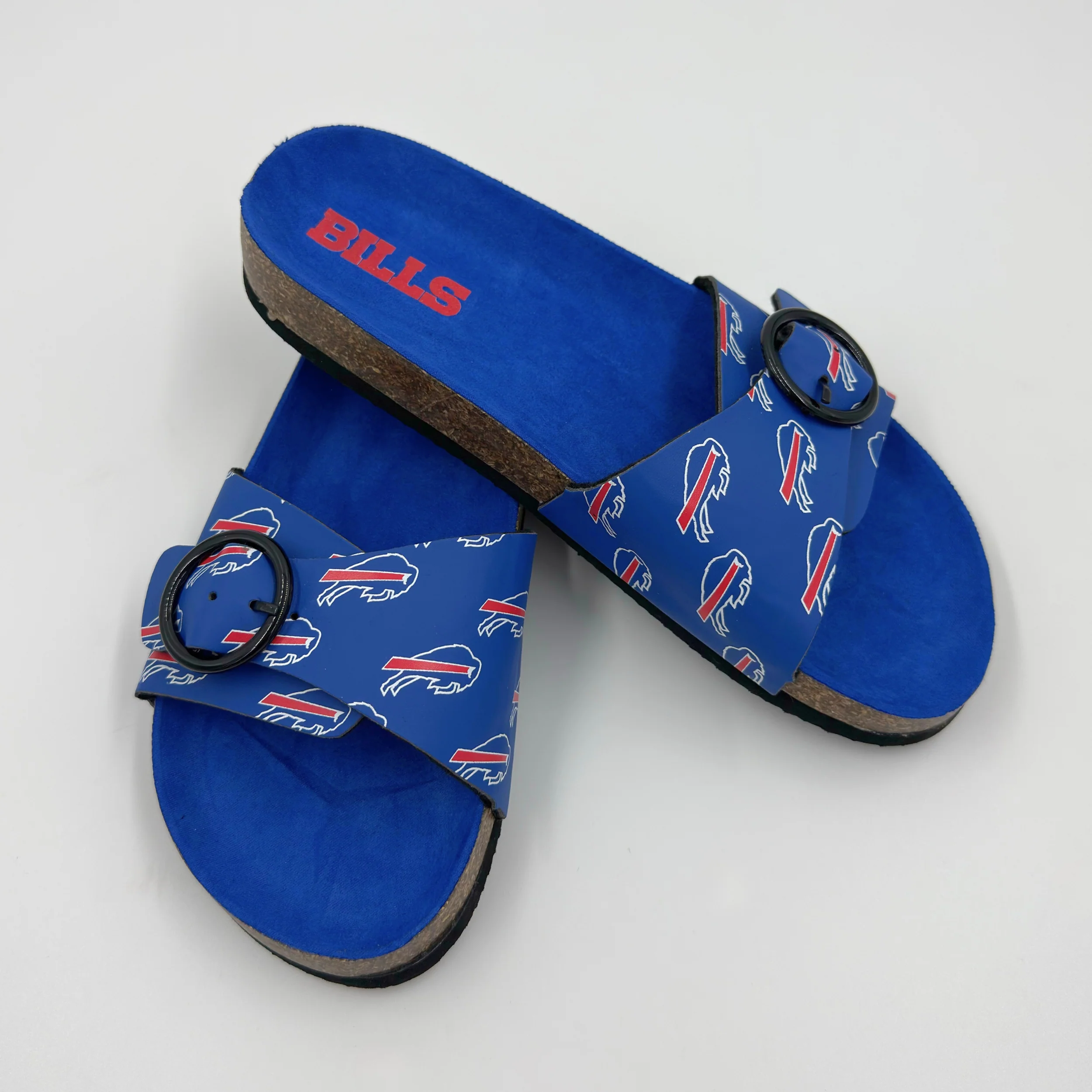 Women's Buffalo Bills Royal Cork Buckle Slide - Image 5