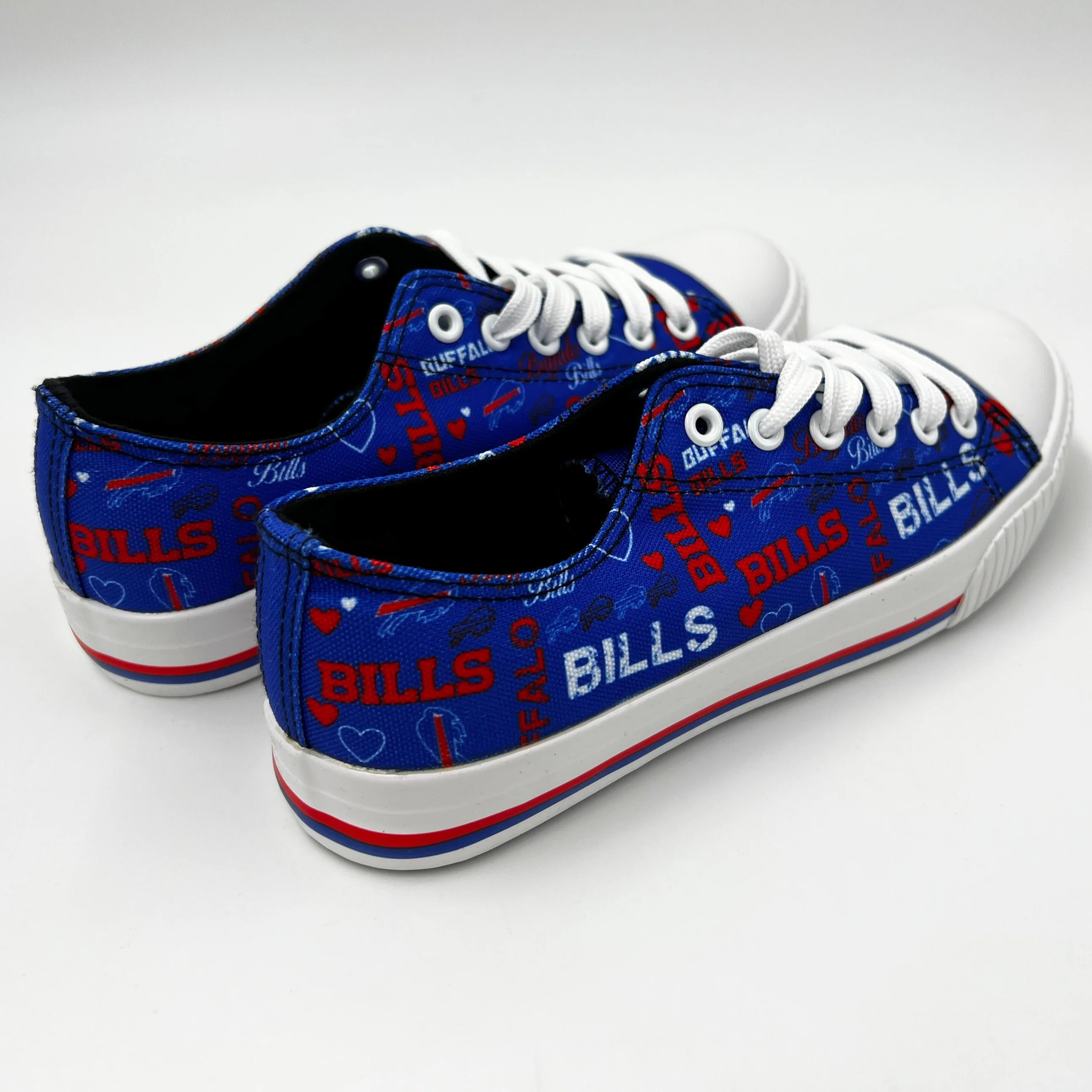 Women's Buffalo Bills Royal Low Top Canvas Sneakers - Image 3