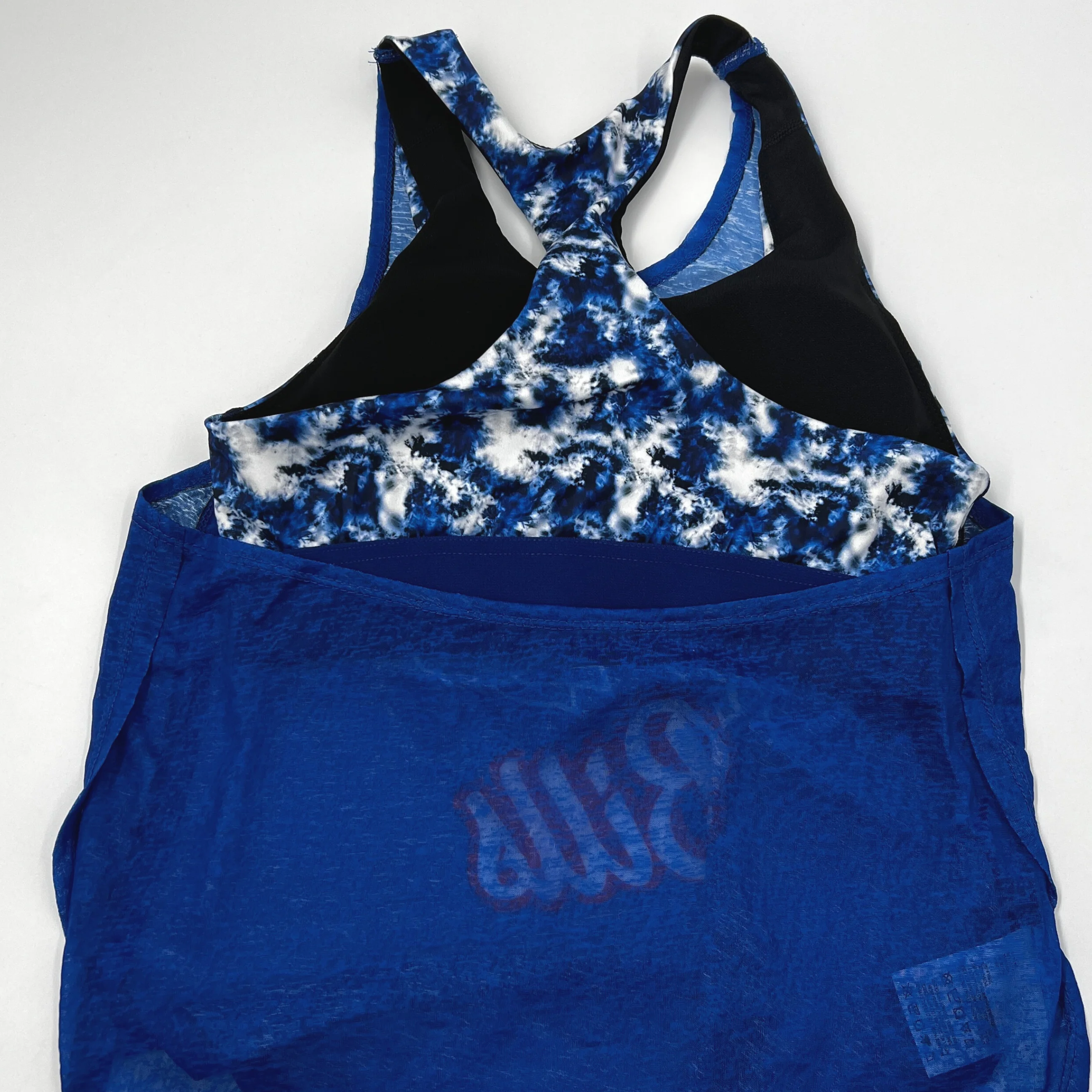 Final Sale - Women's Buffalo Bills Royal Tie Dye Sports Bra With Top - Image 4