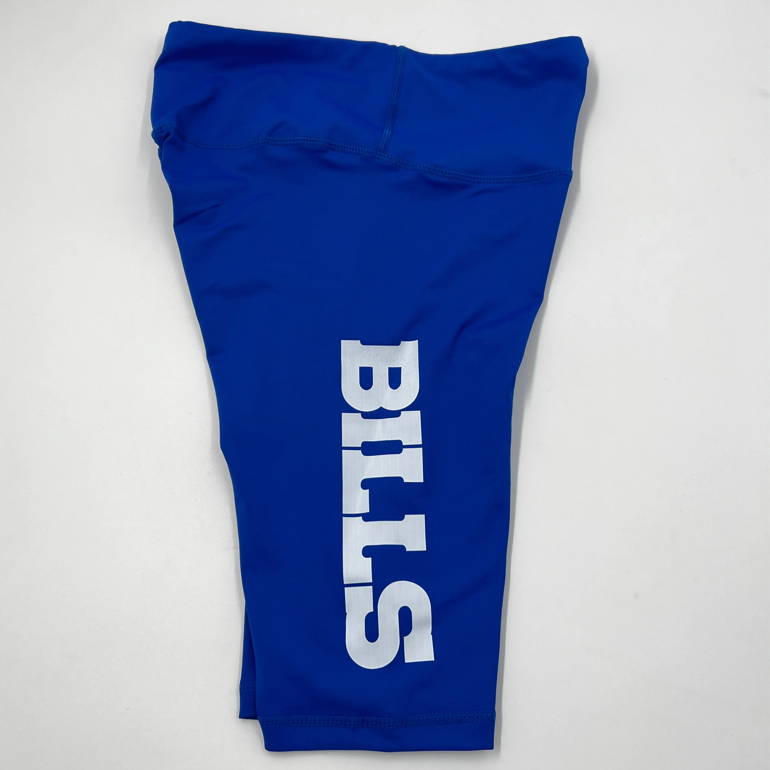 Final Sale - Women's Buffalo Bills Wordmark Royal Blue Biker Shorts - Image 2
