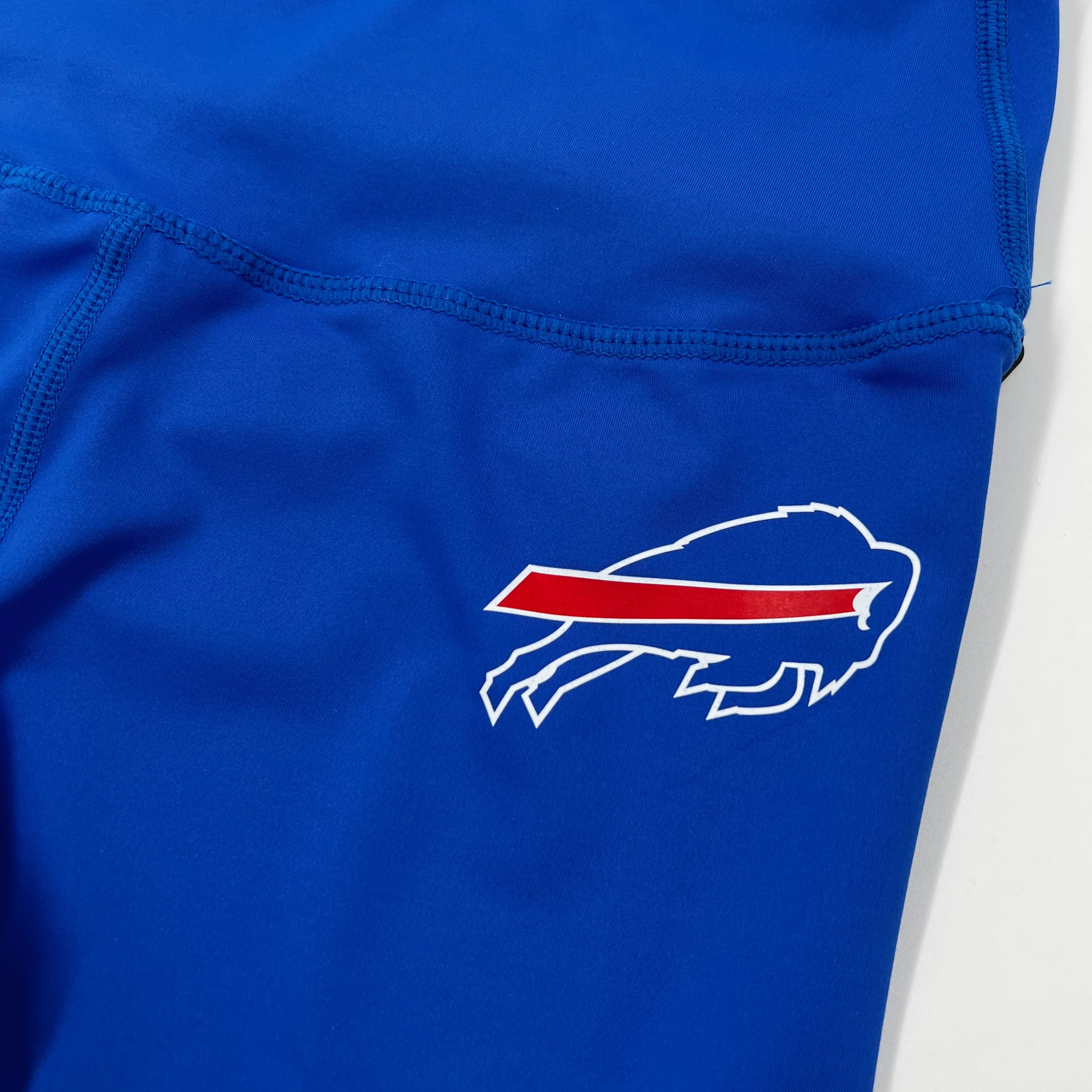 Final Sale - Women's Buffalo Bills Wordmark Royal Blue Biker Shorts - Image 3