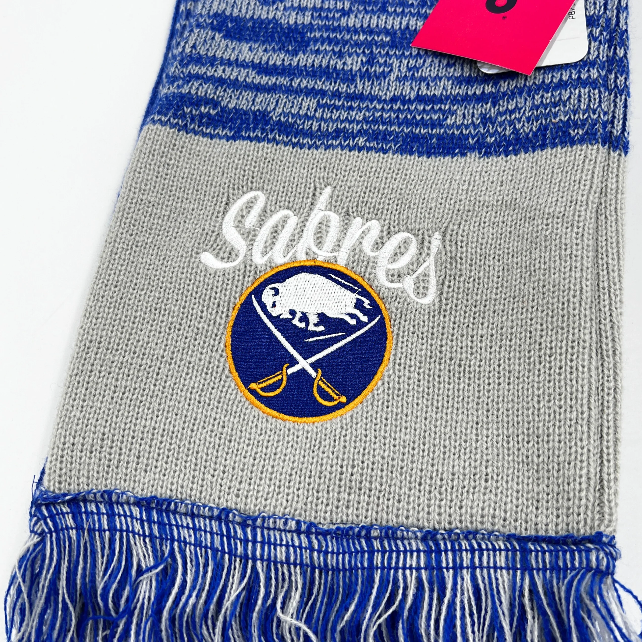 Women's Buffalo Sabres Royal & Gray Winter Scarf - Final Sale - Image 3