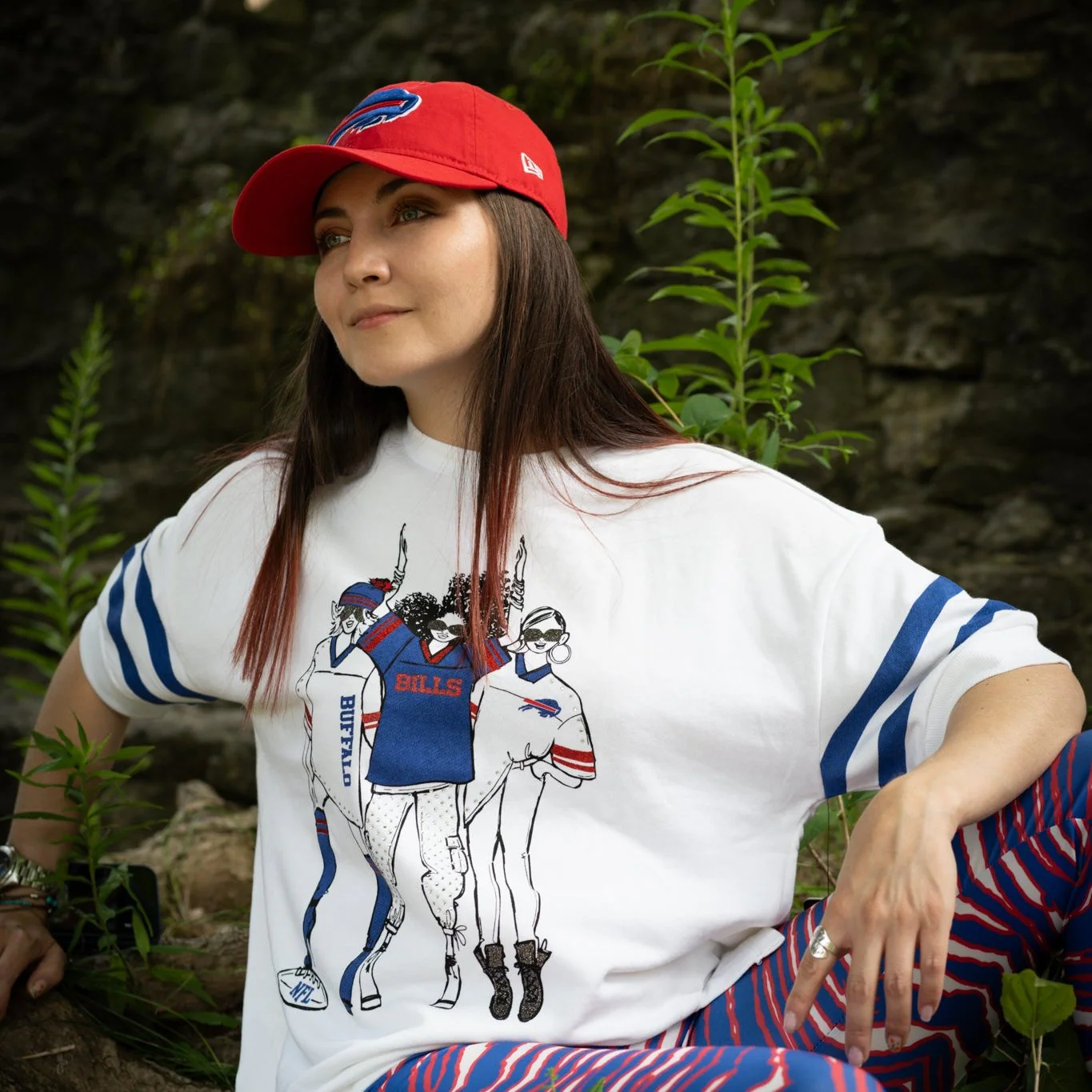 Women's New Era 9TWENTY Bills Charging Buffalo Red Adjustable Hat - Image 3