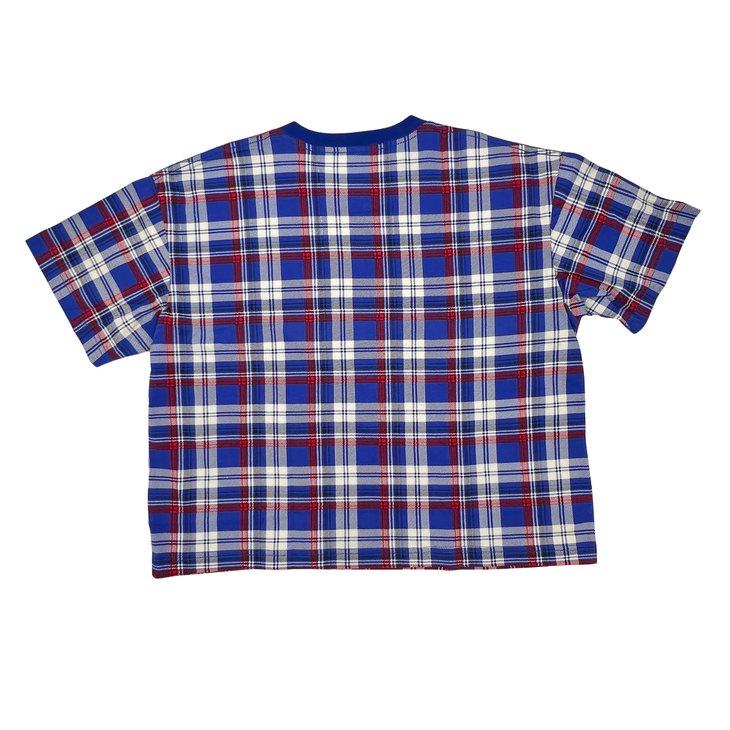 Women's New Era Bills 3rd Down Plaid Cropped T-Shirt - Image 5
