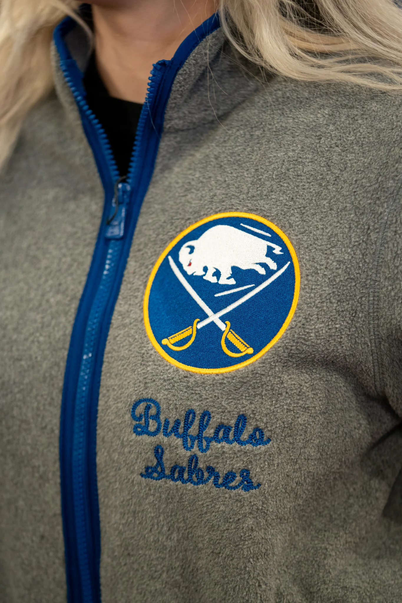 Women's New Era Buffalo Sabres Gray Full Zip Jacket - Image 3
