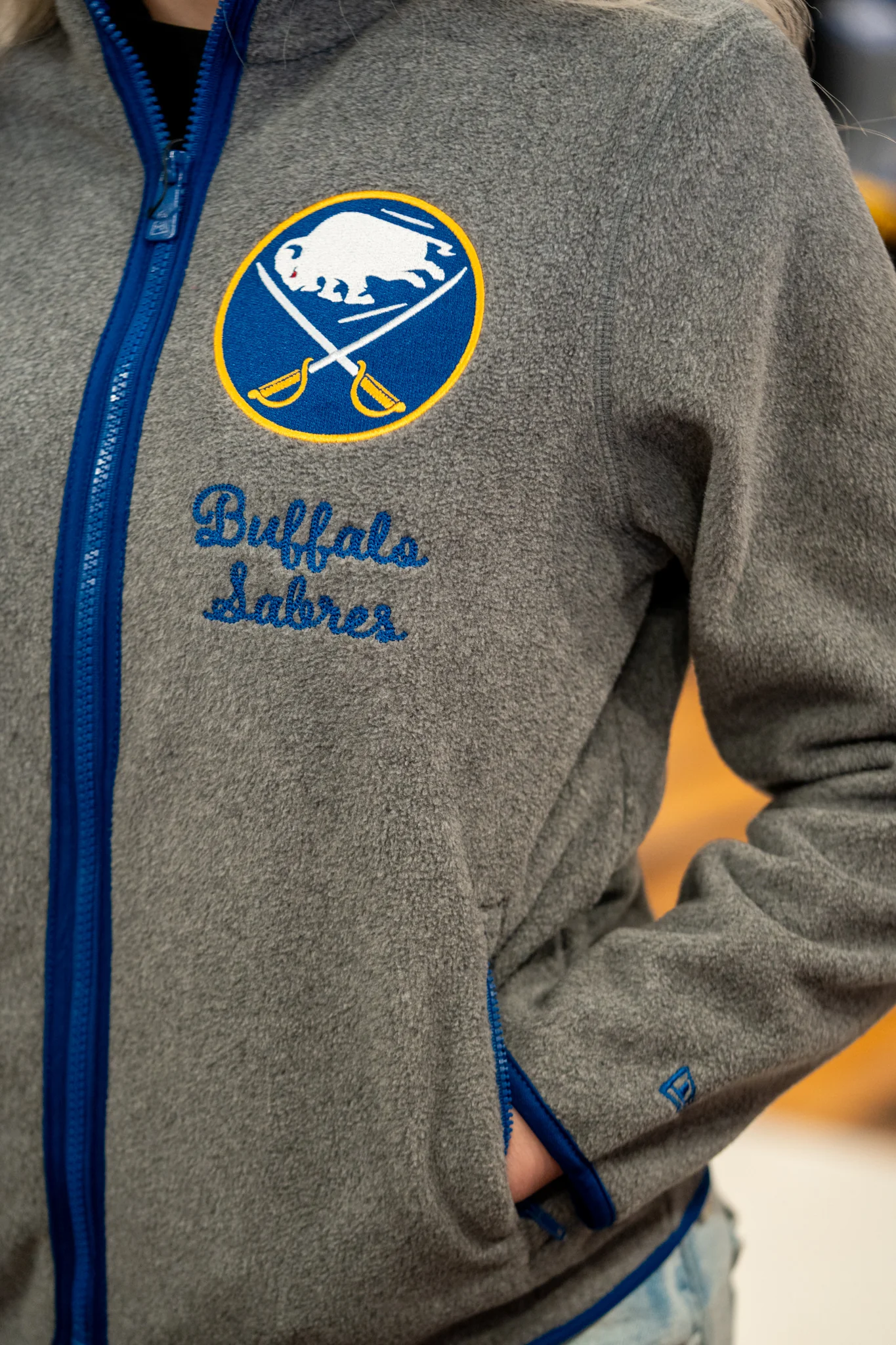 Women's New Era Buffalo Sabres Gray Full Zip Jacket - Image 4