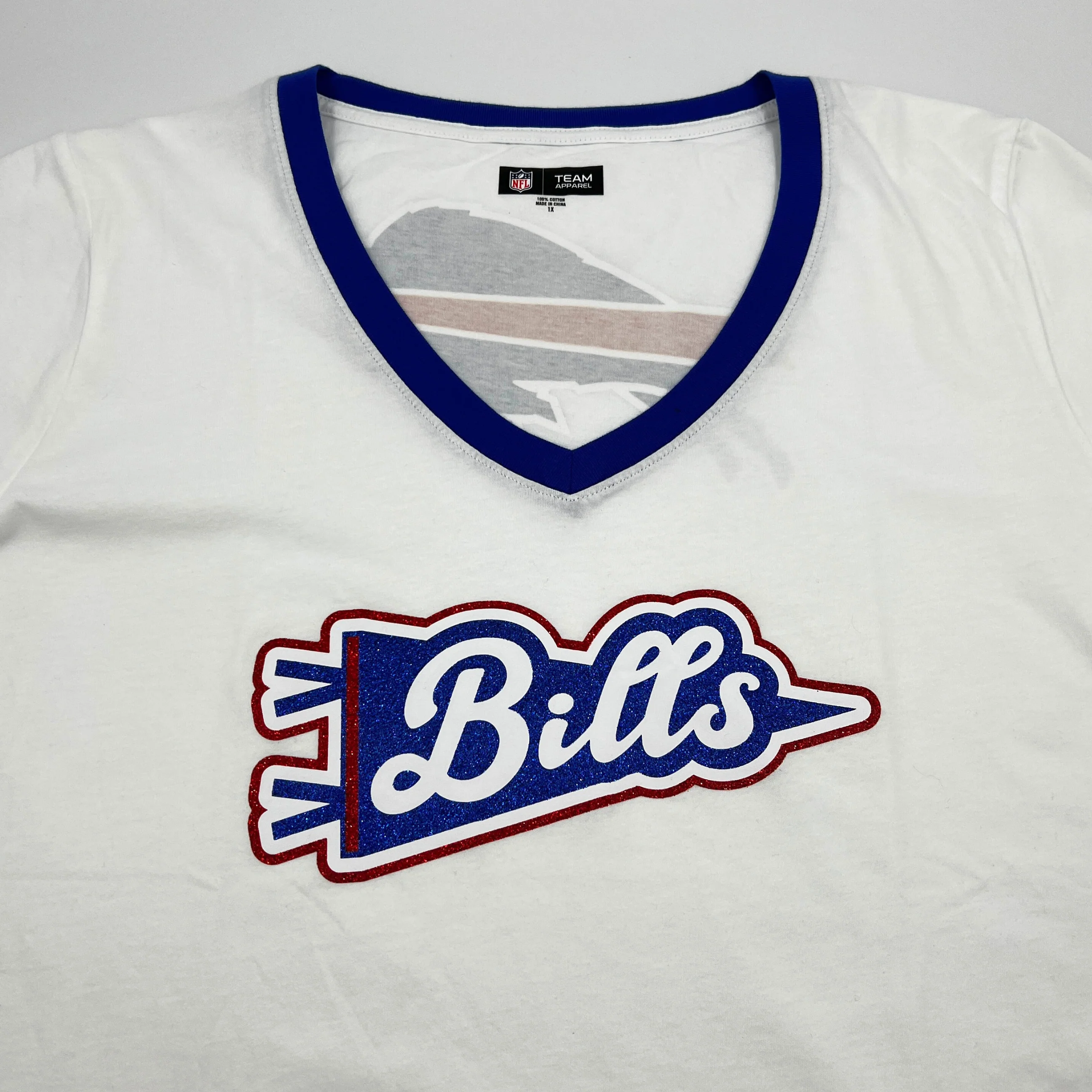 Women's Plus New Era Bills With Primary Logo White Short Sleeve Shirt - Image 3
