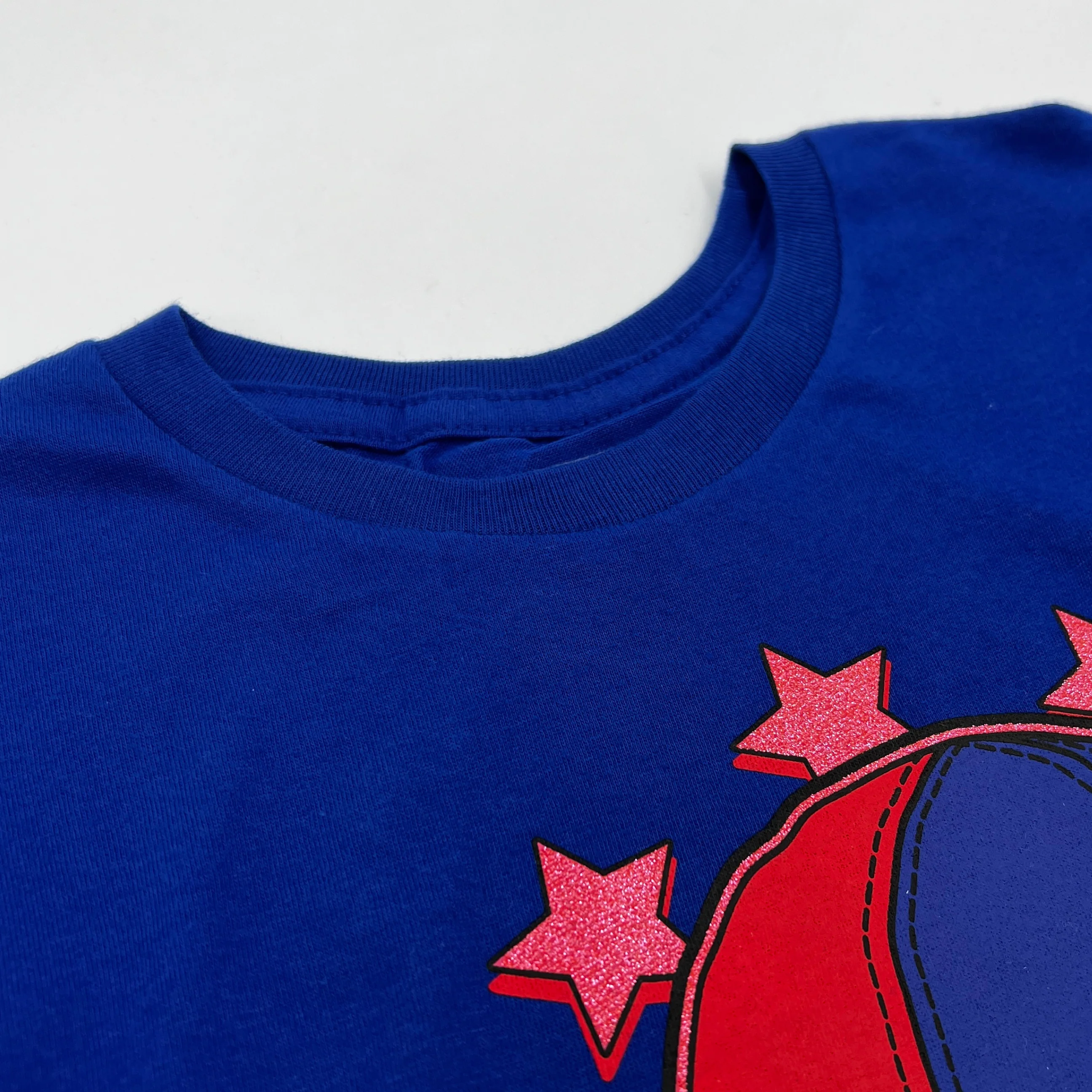 Youth Girls New Era Bills Royal With Happy Fan Short Sleeve Shirt - Image 6