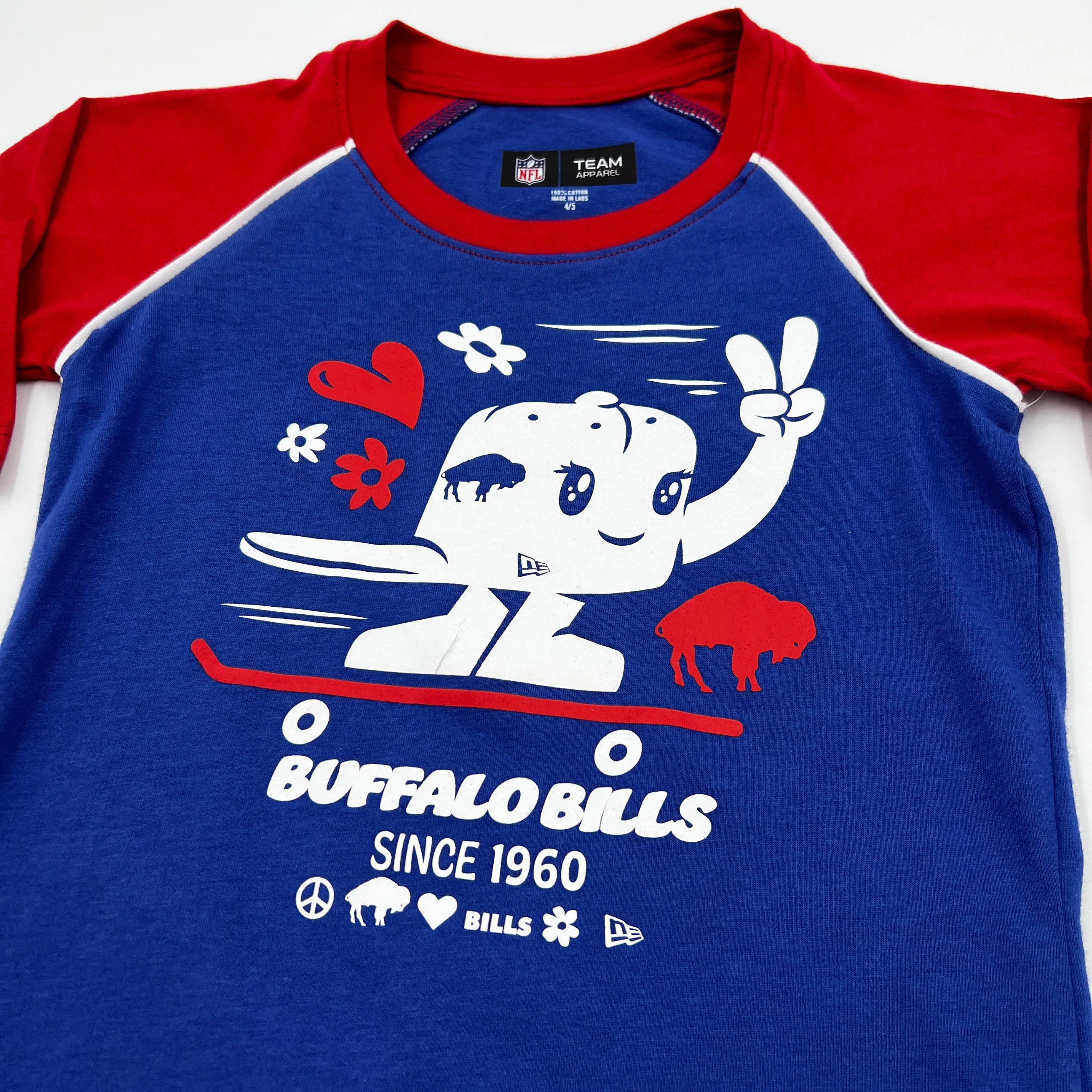 Youth Girls New Era Bills Smiling Cap on a Skateboard Short Sleeve Shirt - Image 4