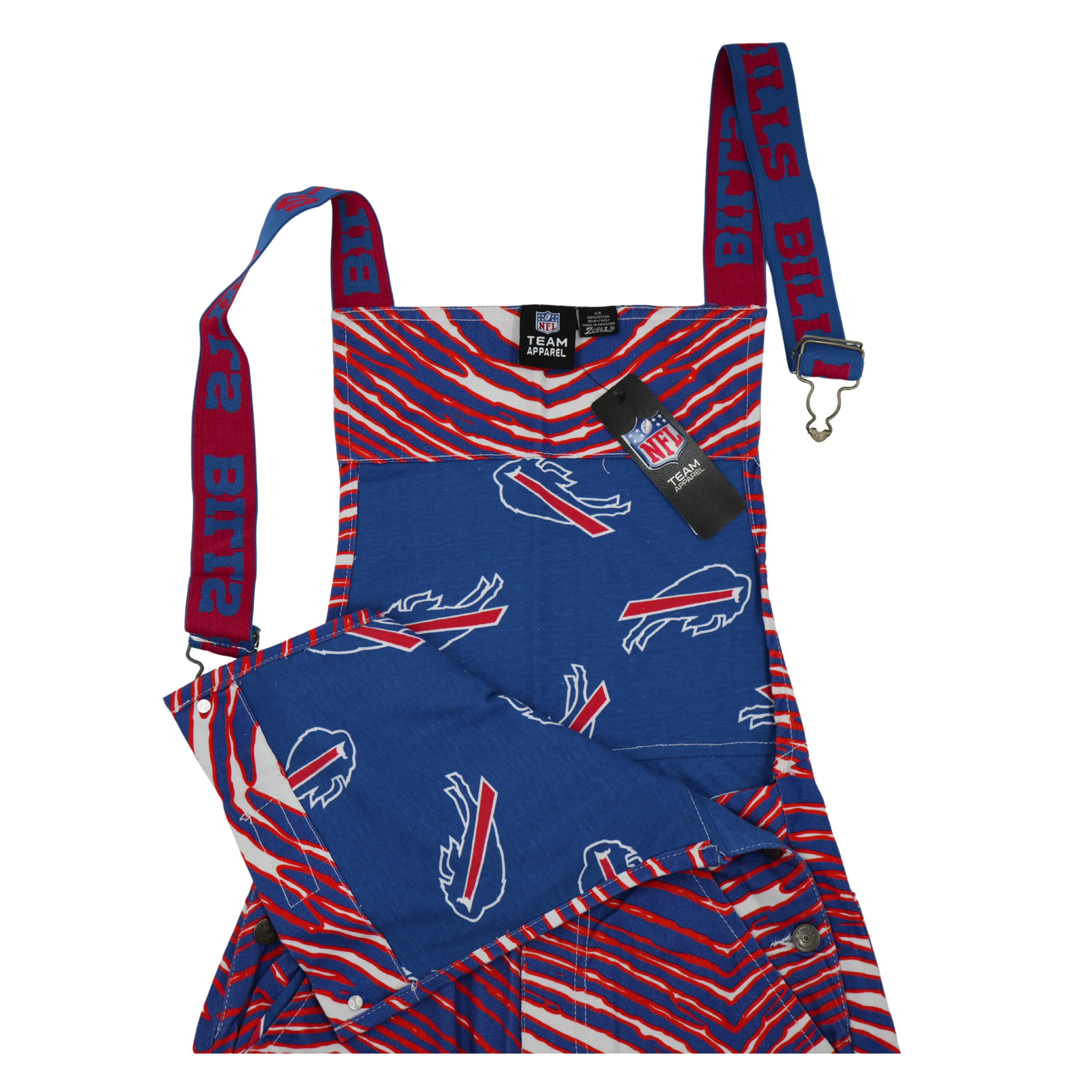 Zubaz Buffalo Bills Dark Colored Lined Bib Overalls - Image 3